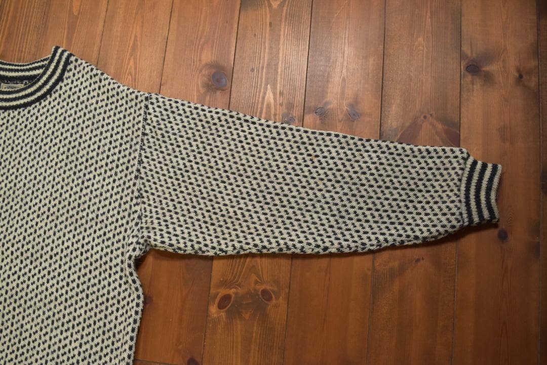 L.L.Bean ノルウェー製バーズアイニットセーター ホワイト