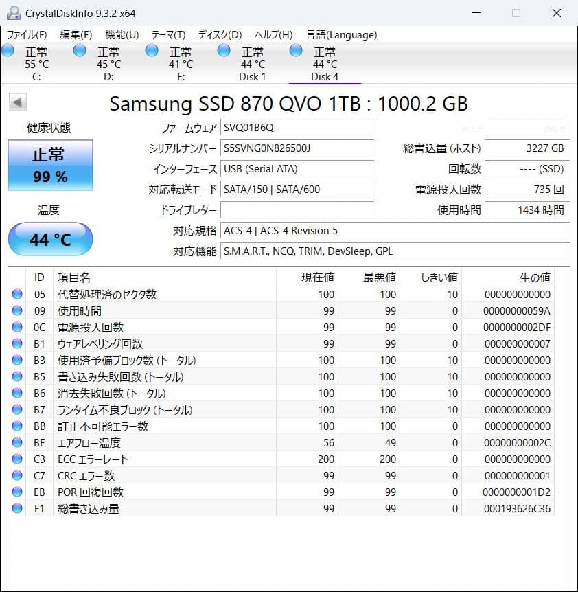 サムスン 870 QVO 1TB 内蔵SSD 2.5inch