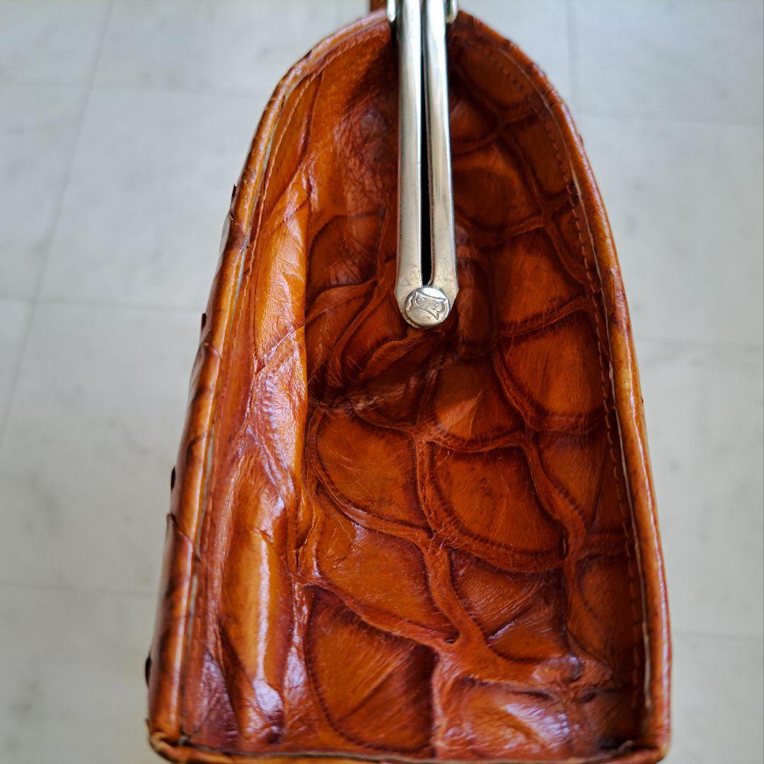 センザンコウ 本革 ハンドバッグ エキゾチック レザー ヴィンテージ