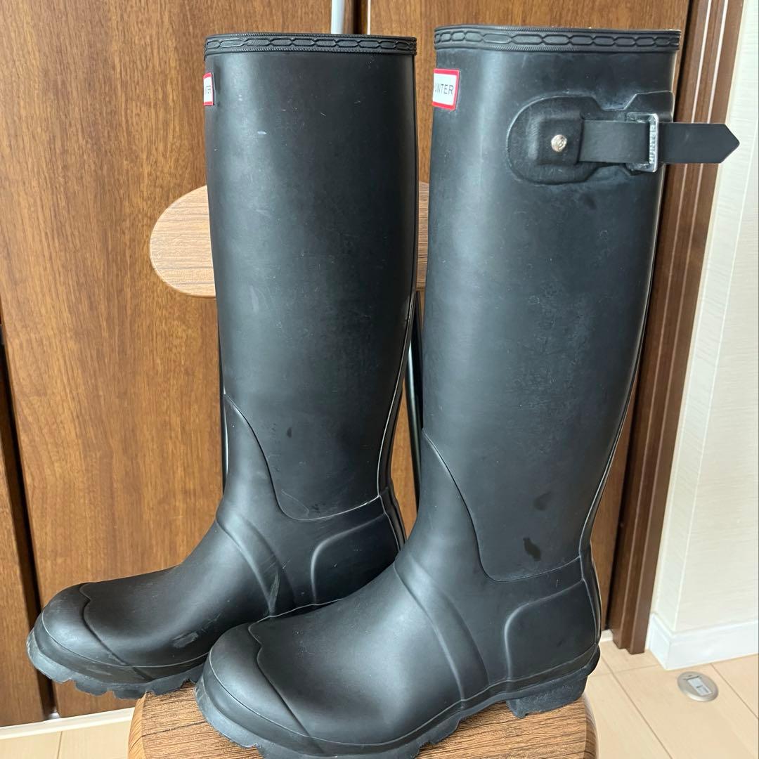 HUNTER ブラック 長靴 バックル付き 24.5cm 良品 - メルカリ