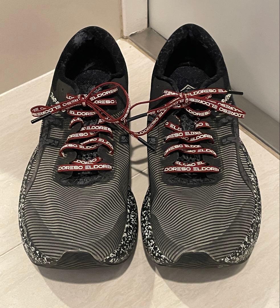 [美品]ASICS×ELDORESO S4 27cm エルドレッソ アシックス アシックス「エスフォー」“割れたコンクリート”着想ストライプの厚底