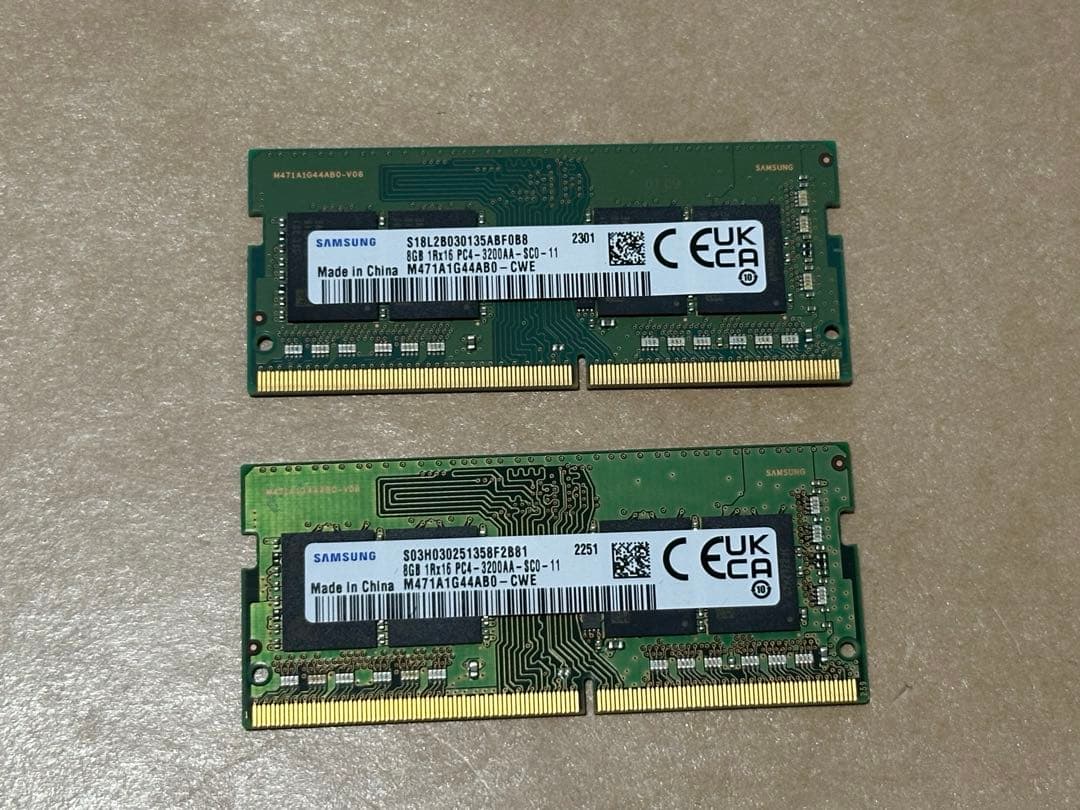 SAMSUNG サムスン DDR4-3200AA 8GB×2枚 メモリ - メルカリ