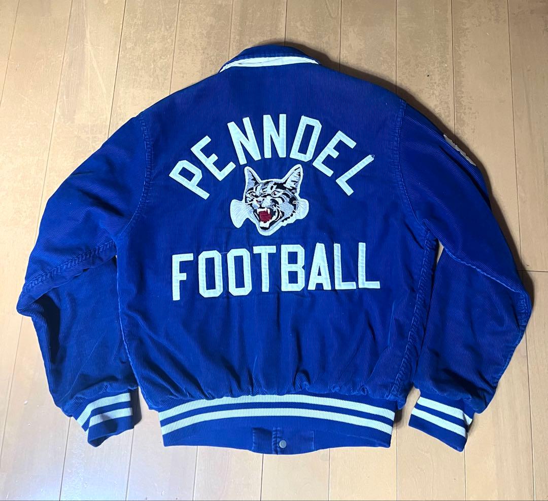 Rennoc スタジャン コーデュロイ 青 猫刺繍 古着 ヴィンテージ - メルカリ