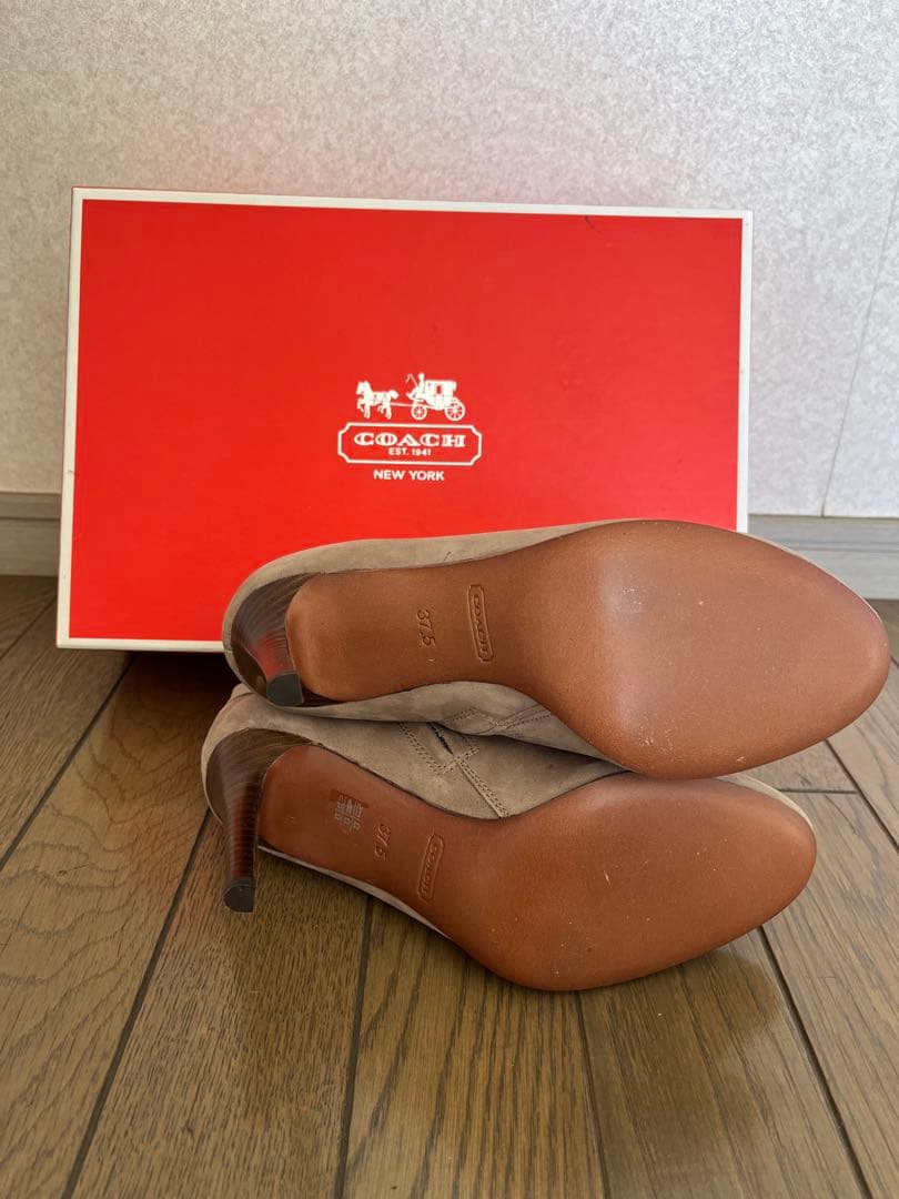 新品 COACH スエード ハイヒールブーツ SIZE 37.5 スェード - 靴卸売 通販