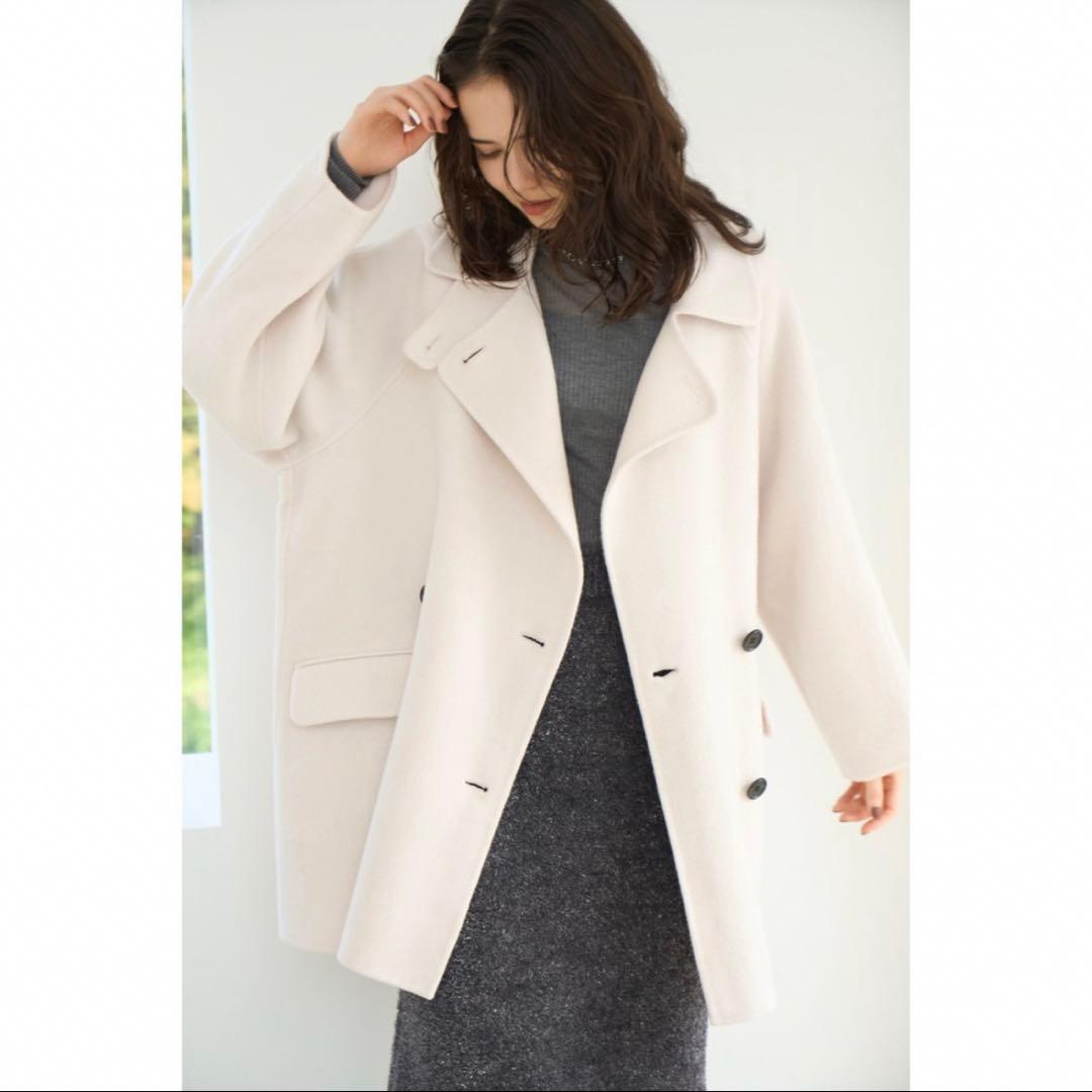 ミラオーウェン 衿ストラップハーフ丈リバーPコート コート - メルカリ