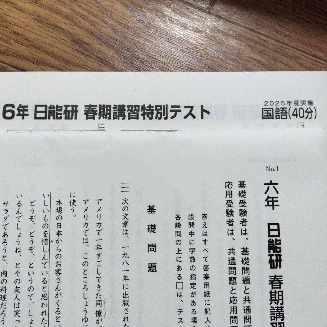 2025年 日能研 全国公開模試6年11回分(1年分)➕️春期夏期テスト