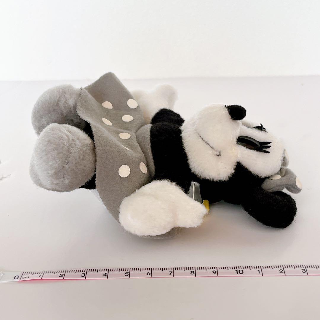タグ付 東京ディズニーランド ミニー モノクロぬいぐるみバッジ ぬいバ