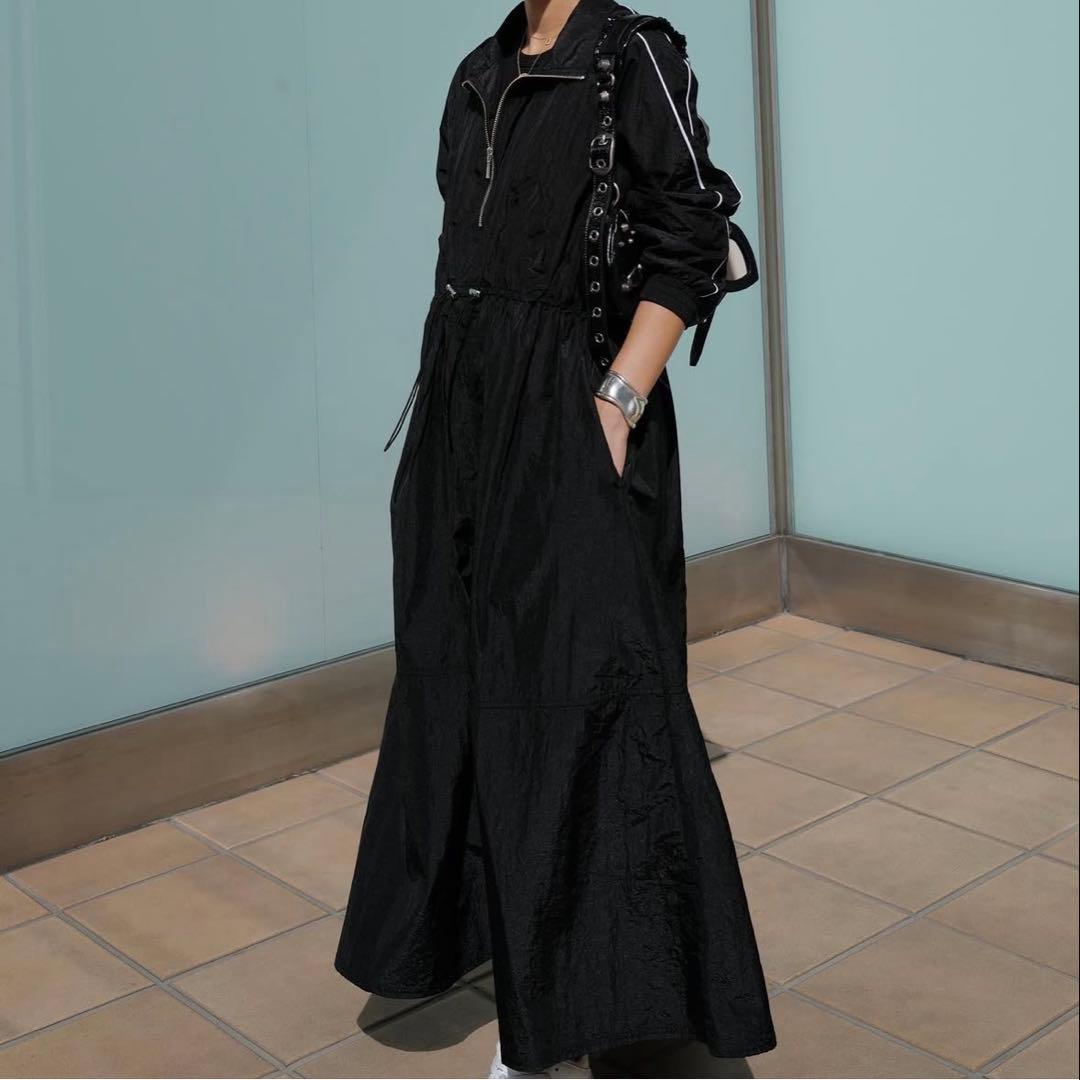 machatt マチャット ハーフジップナイロンロングドレス - メルカリ