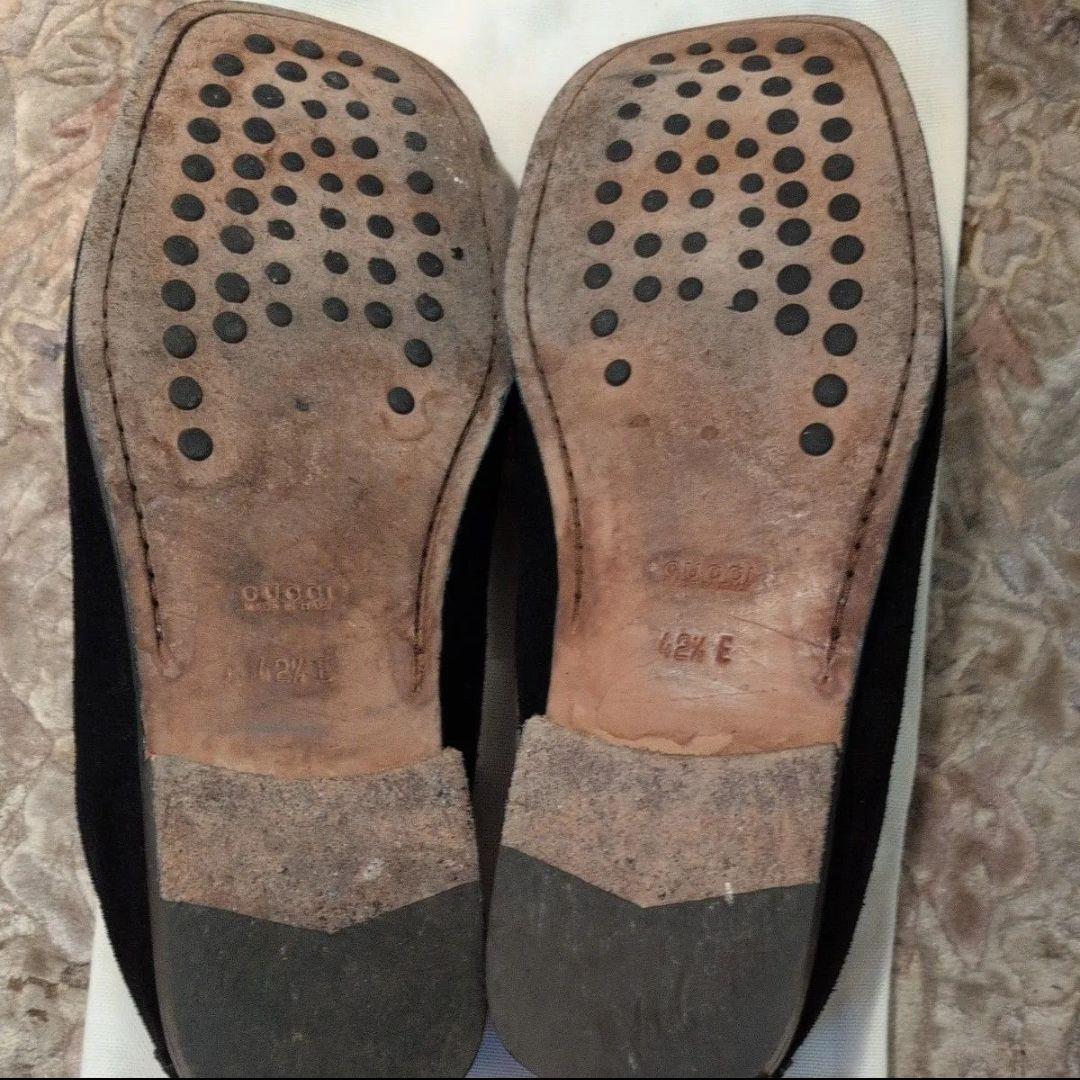 グッチ　GUCCI　ブラック ローファー 　スエード　27.5cm