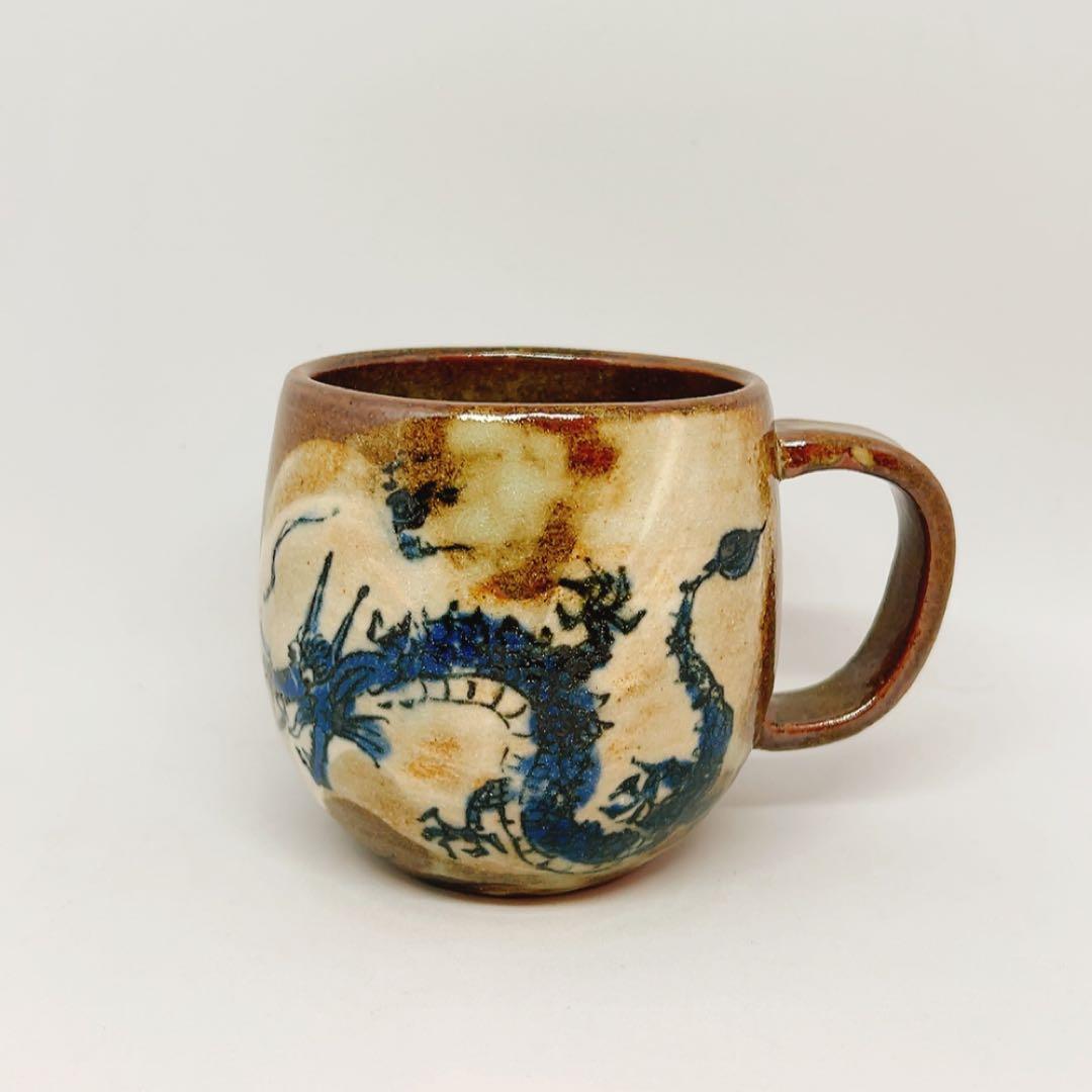 青いドラゴンの陶器製マグカップ 飛翔龍 - メルカリ
