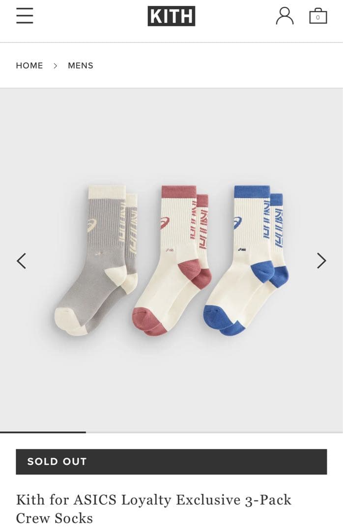 Kith for ASICS Loyalty 3-Pack Crew Socks - メルカリ