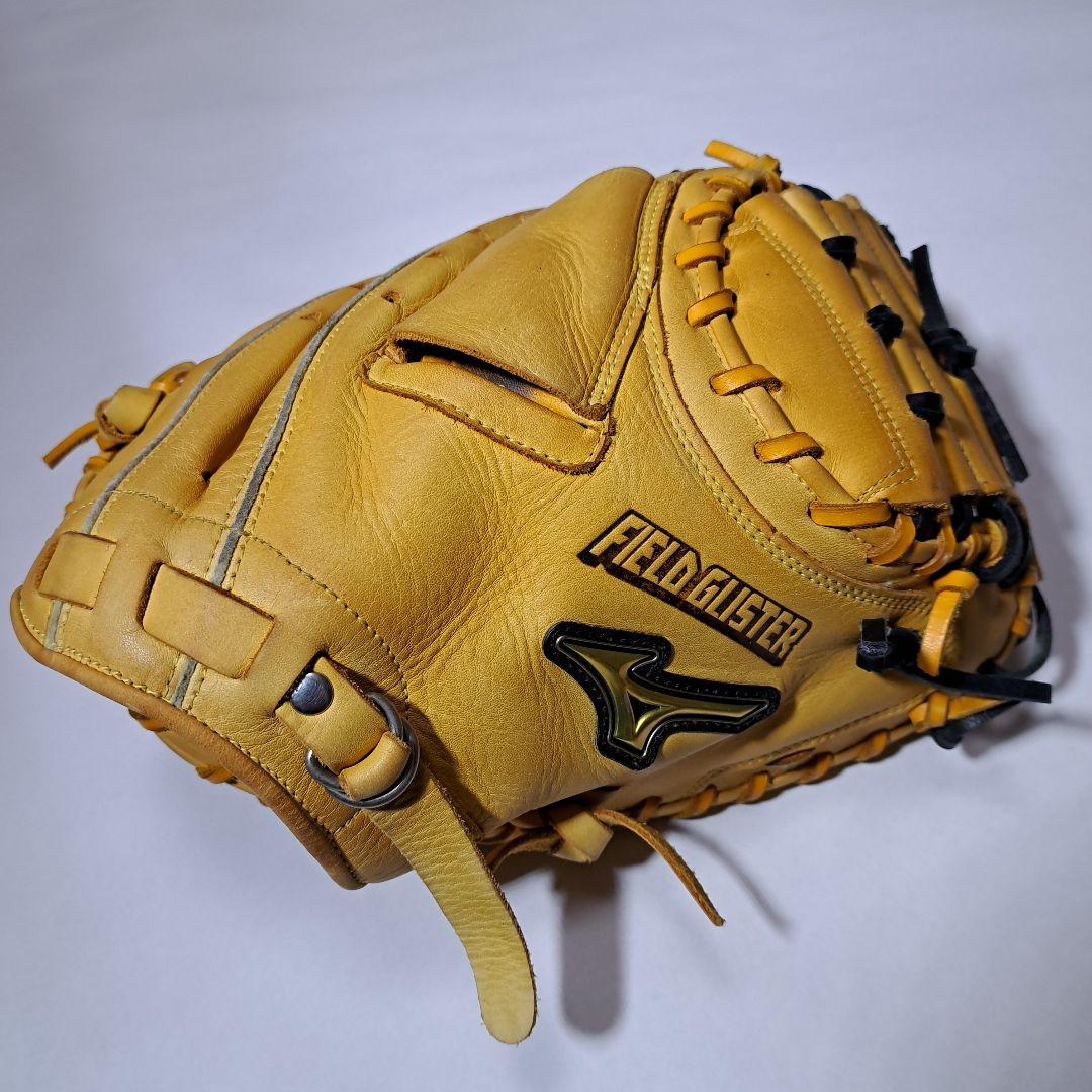ミズノ FIELDGLISTER 軟式キャッチャーミット イエロー オイル付き