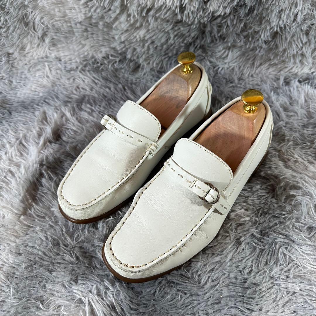 REGAL リーガル ホワイトレザー ローファー バックル付き 23.5