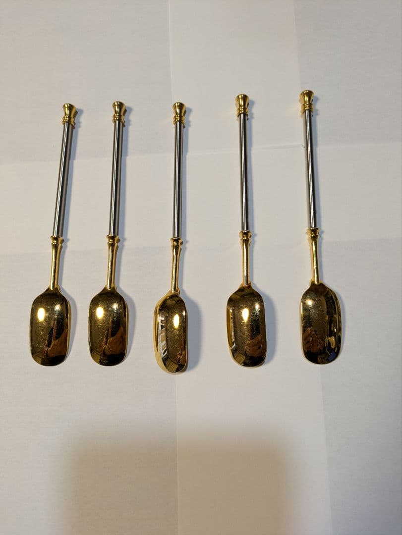 ごとうたかひろ様へb502、シルバー ゴールド 洋白 キャビアスプーン 5本
