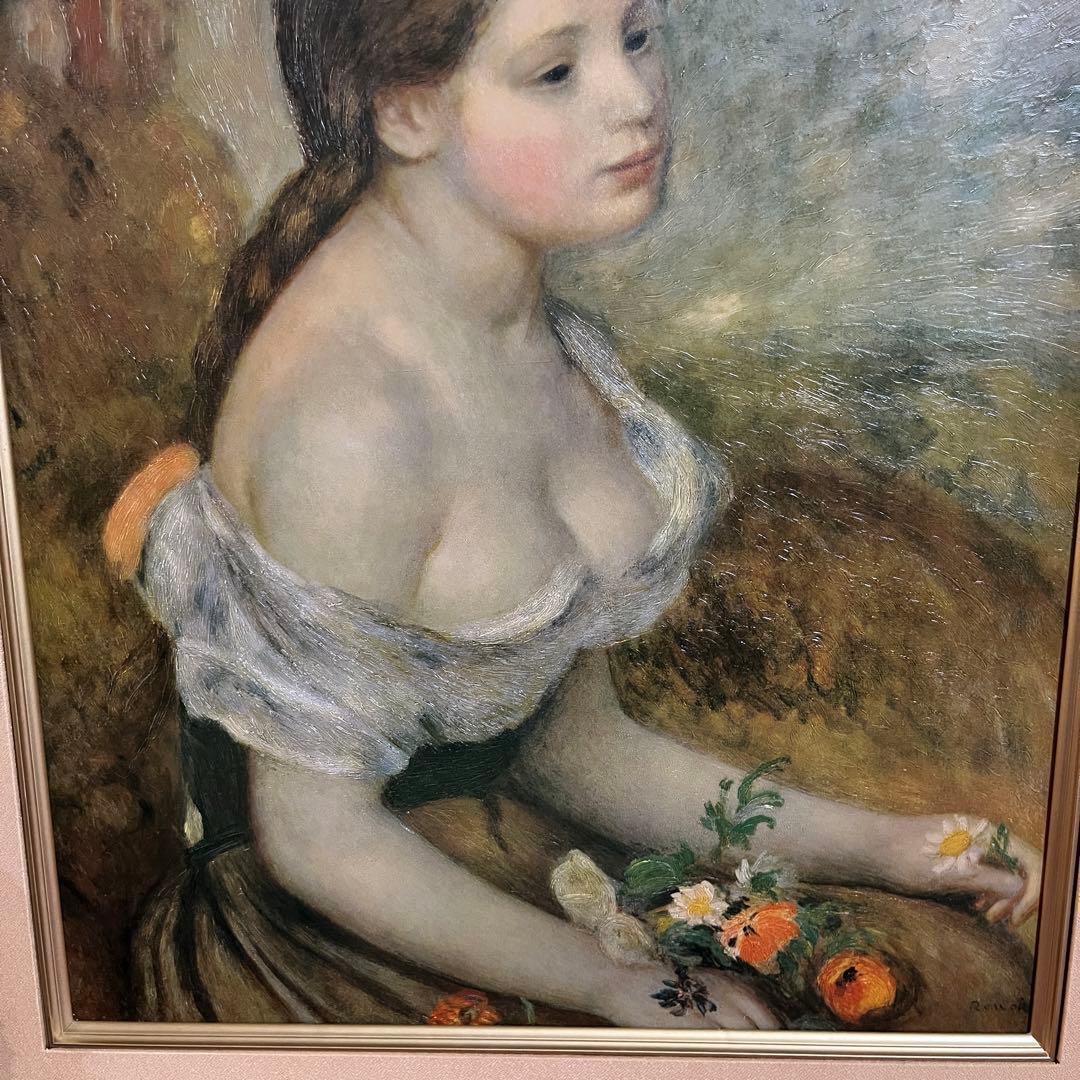 ルノワール 花を持つ少女 複製絵画 - メルカリ
