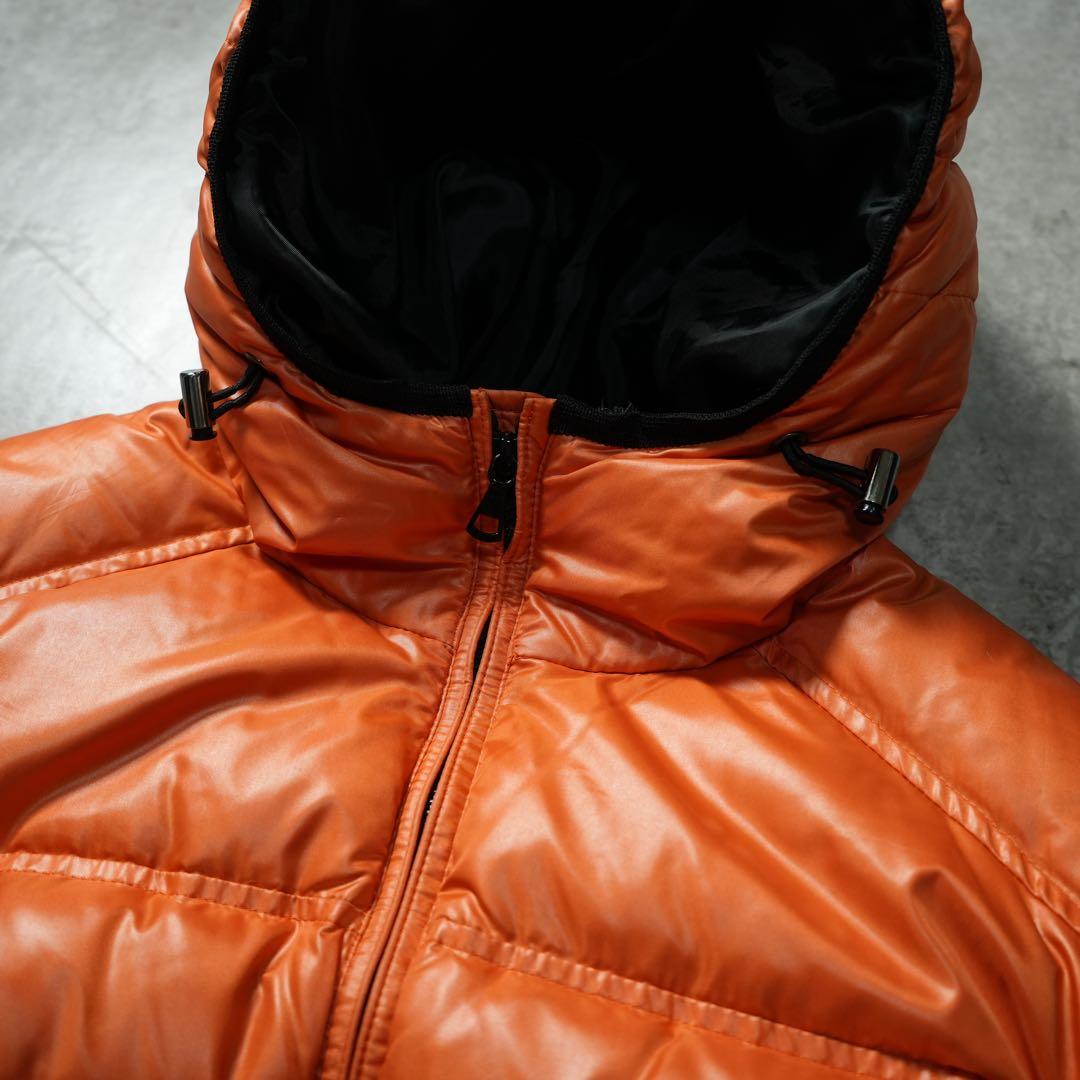 00s old uniqlo ダウンパーカー オレンジ テック系 短丈 y2k - メルカリ