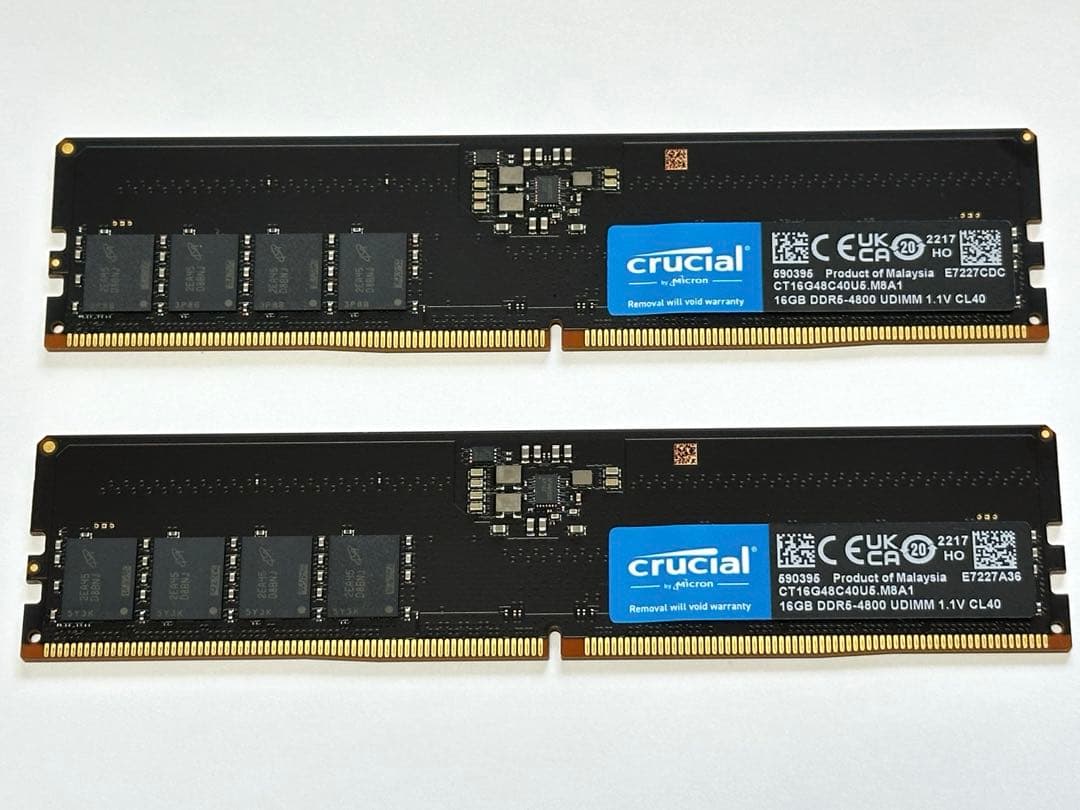 Crucial 16GB DDR5-4800 （32GB ※16GB×2) Crucial 32GB 2 x 16GB DDR5 4800MHz PC5-38400 RAM 288-Pin Desktop