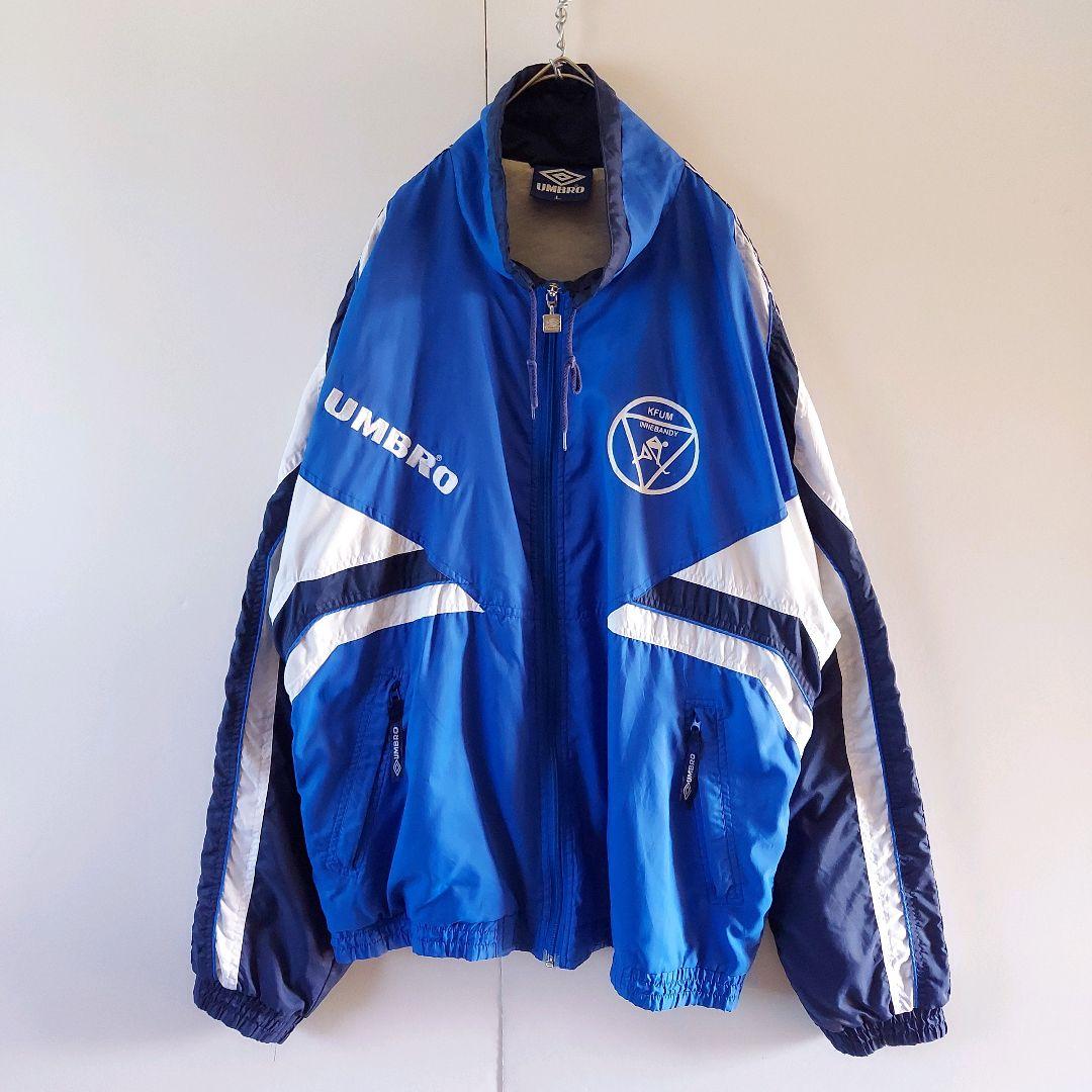 90s オールドアンブロ 刺繍ロゴ ナイロンジャケット L 青 - メルカリ