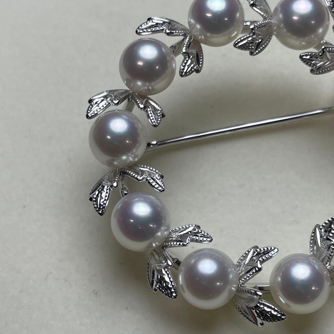 ミキモト アコヤ真珠 ブローチ 5.8mm SILVER