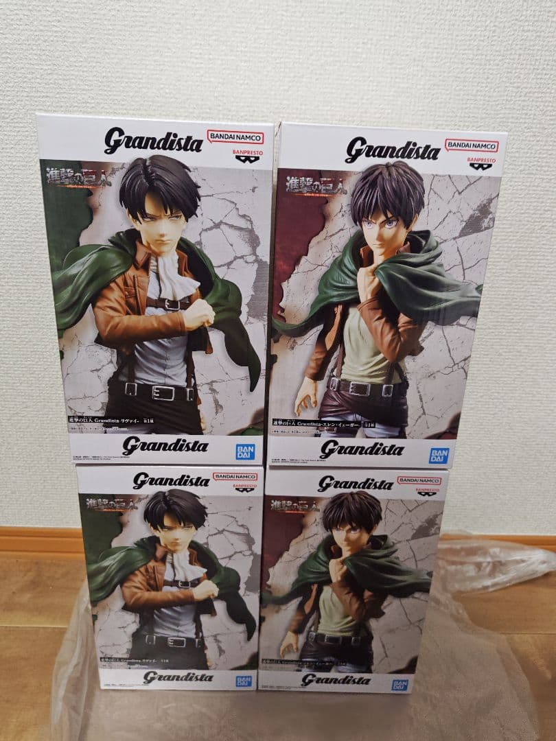進撃の巨人 Grandista リヴァイ エレン フィギュア 4点セット 未開封