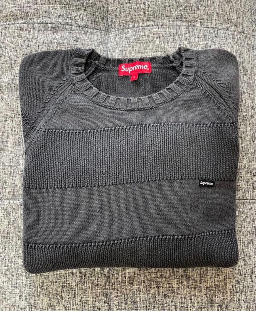 トップス Supreme Small Box Stripe Sweater \"Black\"