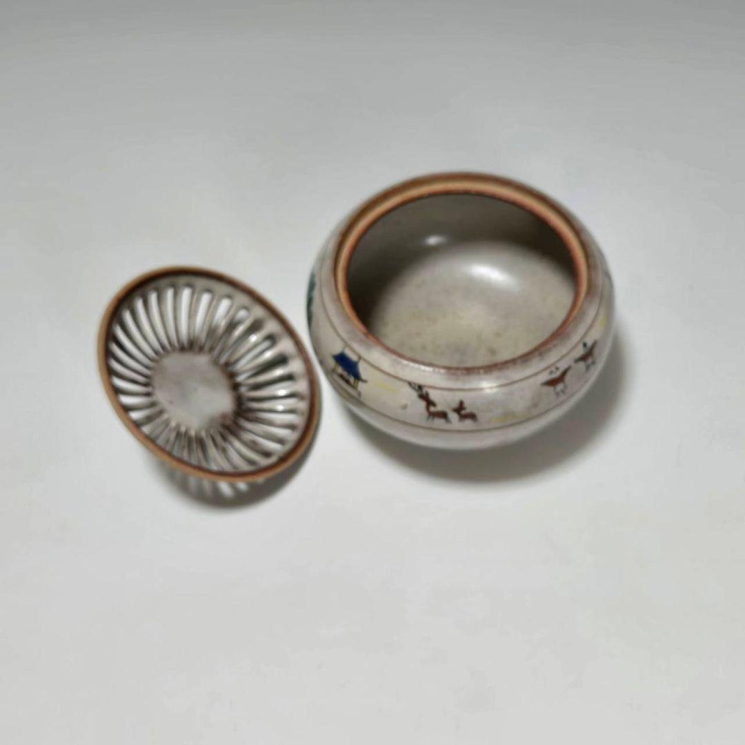 24-1237 赤膚焼 大塩正人作 奈良絵香炉