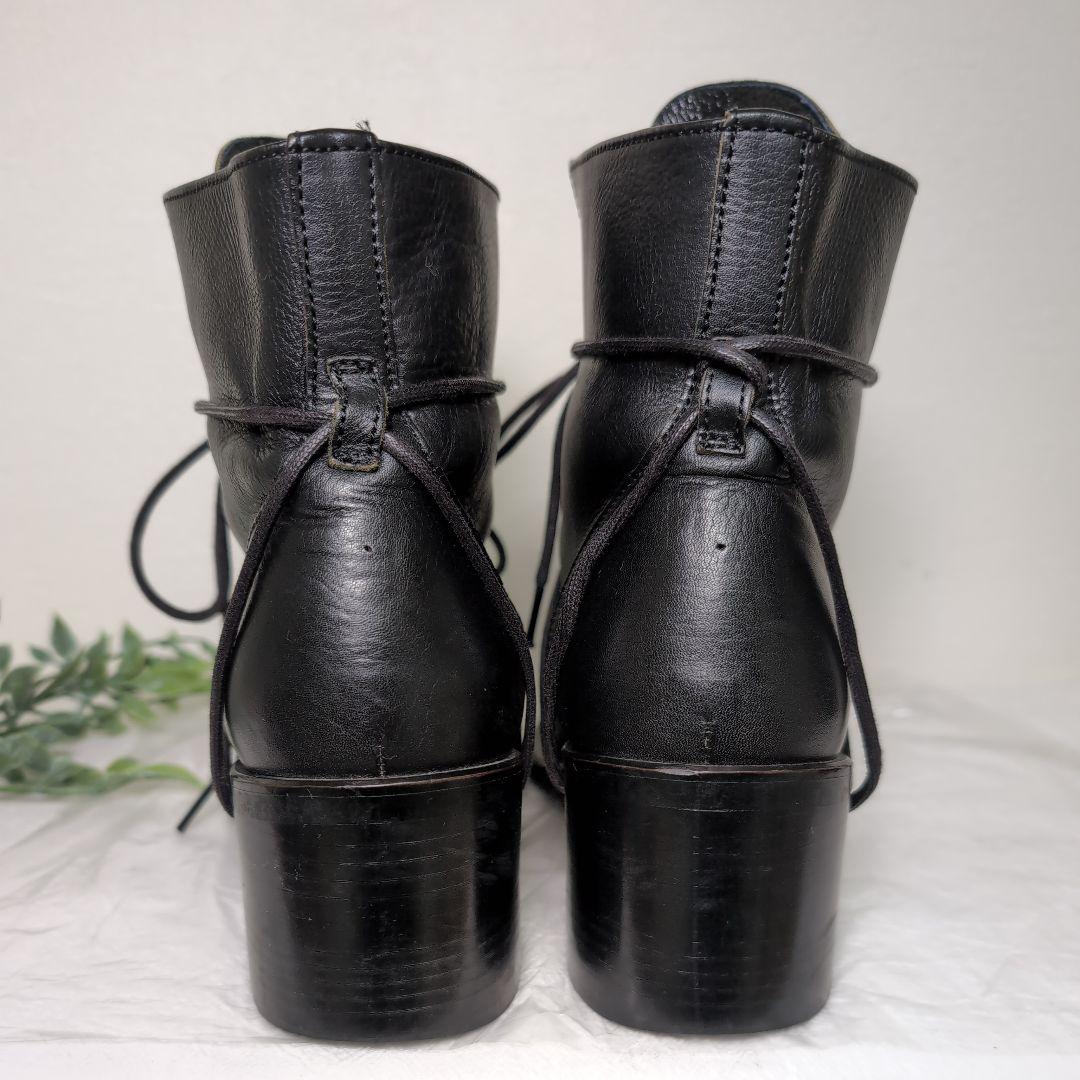 whoop-de-doo ショートブーツ スクエアトゥ 25.0cm 黒