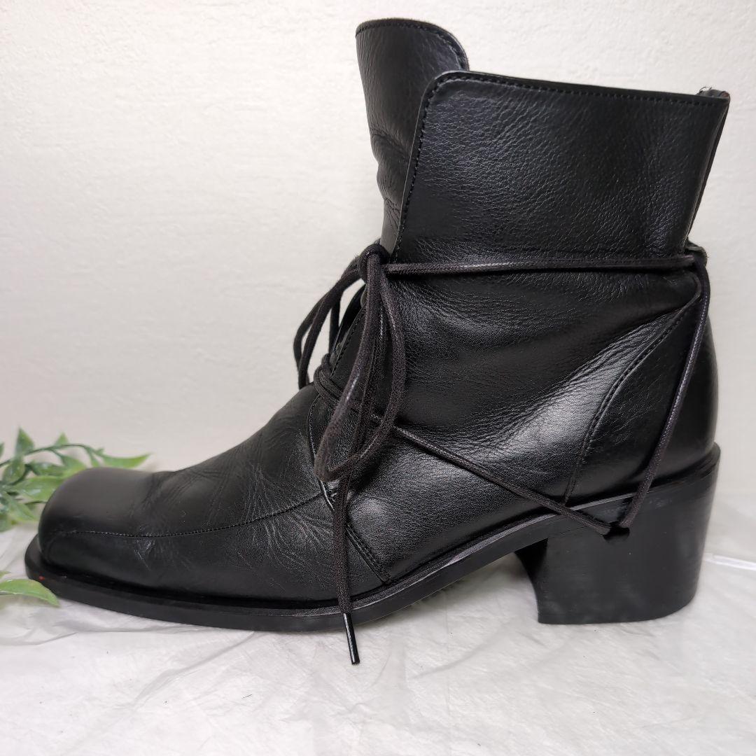 whoop-de-doo ショートブーツ スクエアトゥ 25.0cm 黒