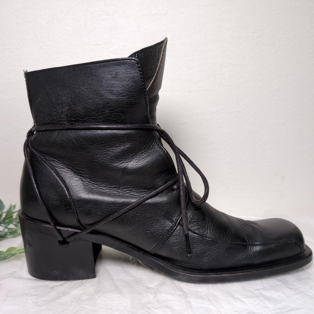 whoop-de-doo ショートブーツ スクエアトゥ 25.0cm 黒