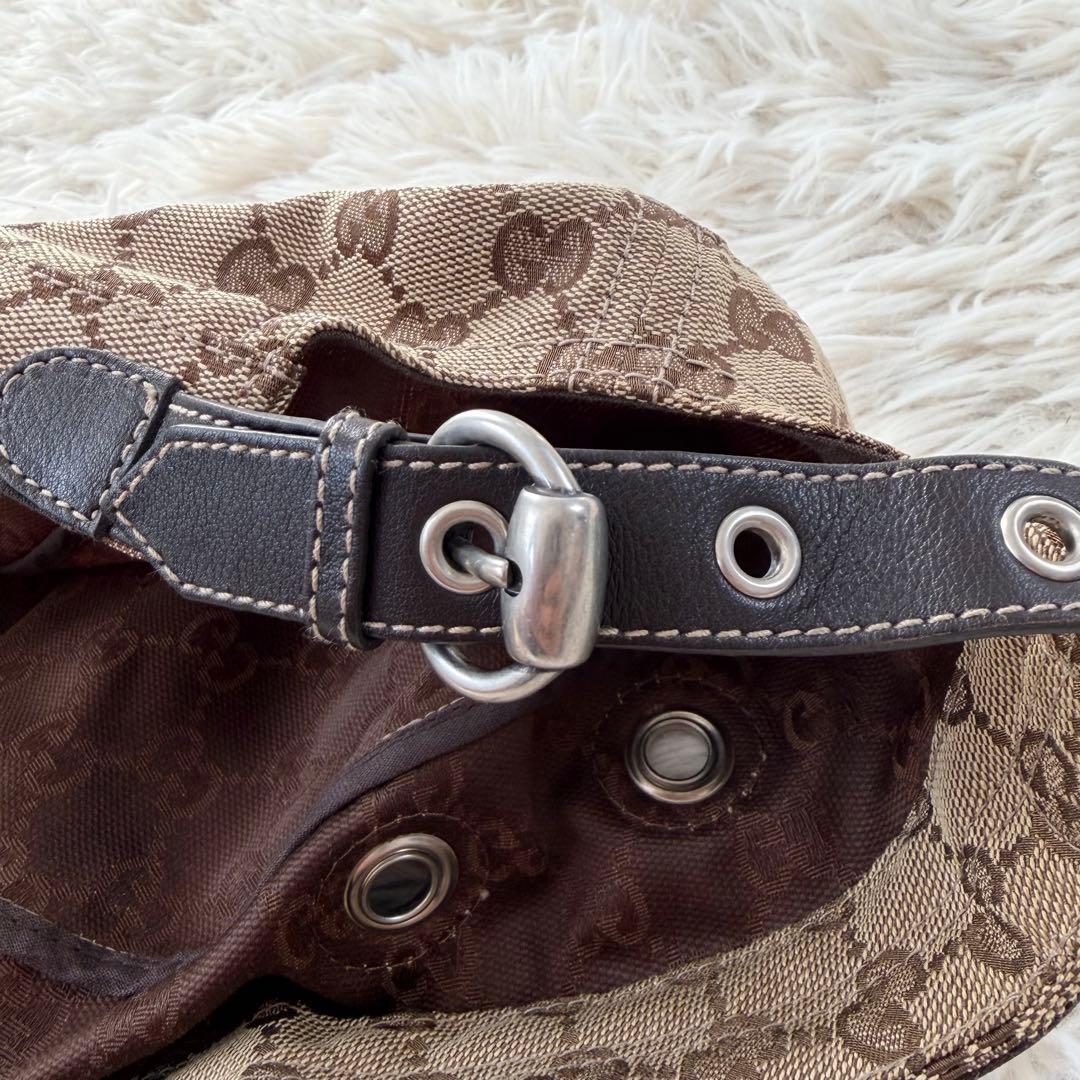 極美品】グッチ GUCCI ワークキャップ GGスプリーム レザー キャンバス