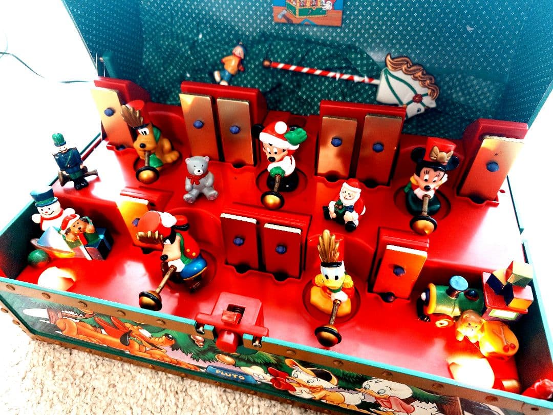 【ミッキーズ ミュージカルトイチェスト 】Xmas オルゴール　ミッキー Mr Christmas ミスタークリスマス ミッキー トイチェスト オルゴール-3