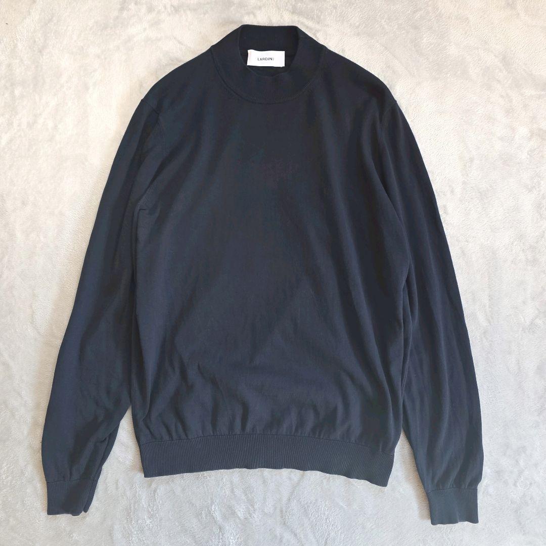 ラルディーニ コットンクレープ モックネックニット 25SS ネイビー ラルディーニ コットンクレープ モックネックニット 25SS ネイビー