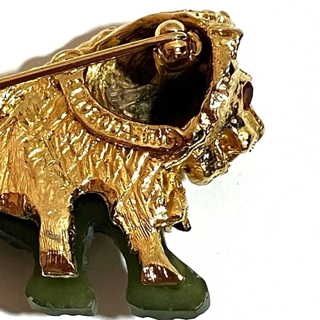 V*e様 SWOBODA スワボダ ヴィンテージ ライオン 翡翠 ブローチ