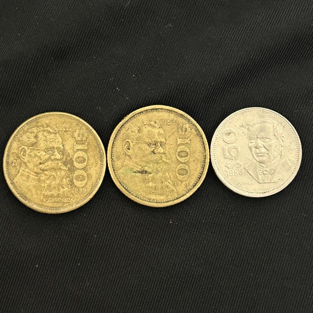 メキシコ 旧貨幣 100ペソ 50ペソ コイン 古銭 1980年代 外貨 硬貨