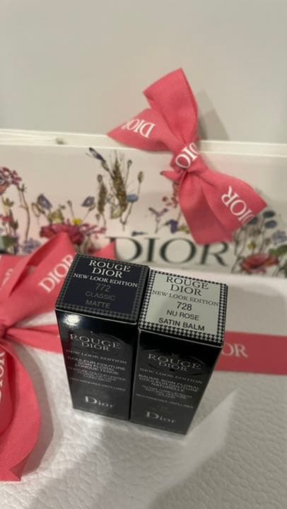 DIOR千鳥リップ　772・728 ルージュ ディオール バーム 728 ニュ ローズ サテン <ニュー ルック
