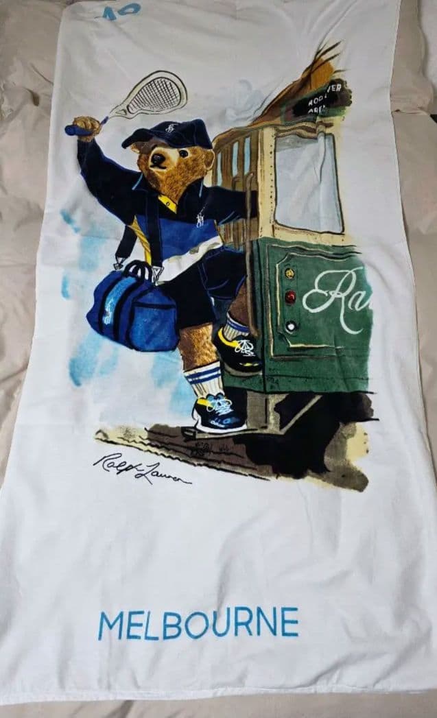 全豪オープン2025 ポロラルフローレン ポロベア ビーチタオル - メルカリ