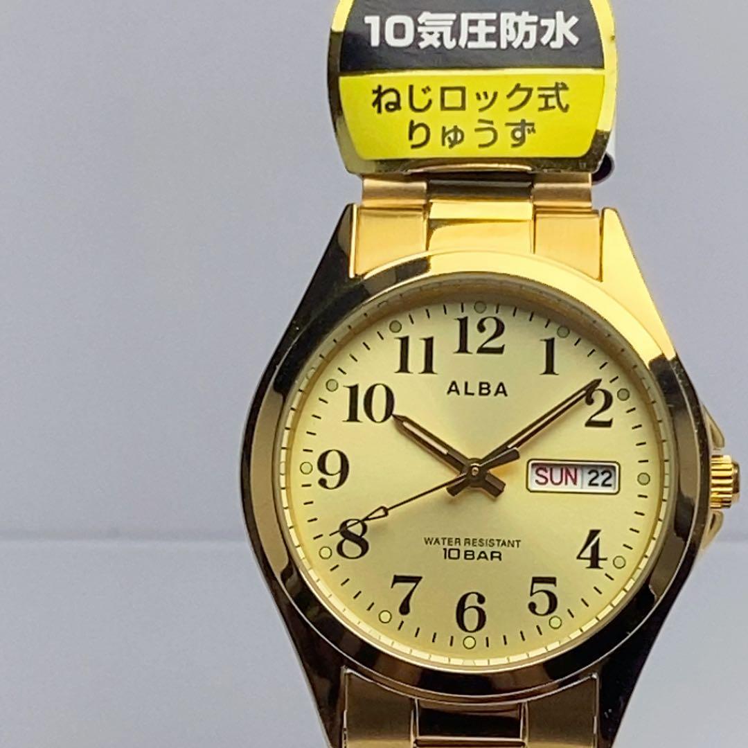 未使用】SEIKO セイコー ALBA クォーツ 電池交換済 純正ブレス 稼働