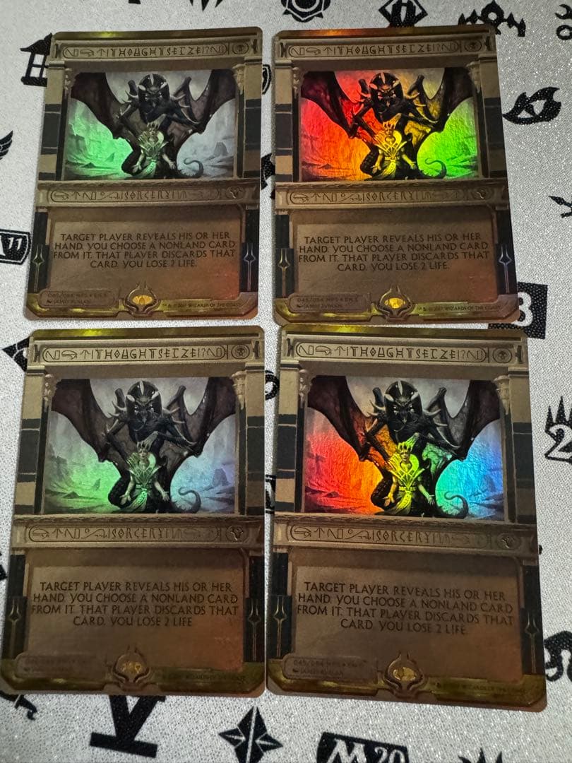 4枚セット 思考囲い foil マスターピース 旧枠仕様)思考囲い/Thoughtseize《日本語》【TSR】