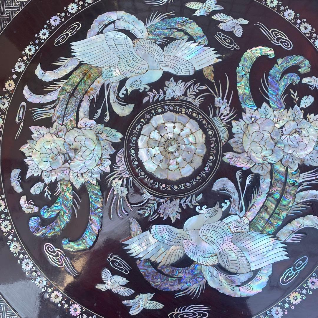 時代物 螺鈿細工 折りたたみちゃぶ台 インテリア 店舗什器 骨董品