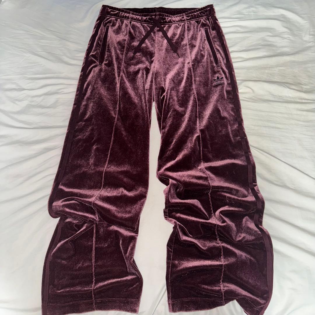 adidas original バーガンディ ベロア ジャージセットアップ - メルカリ