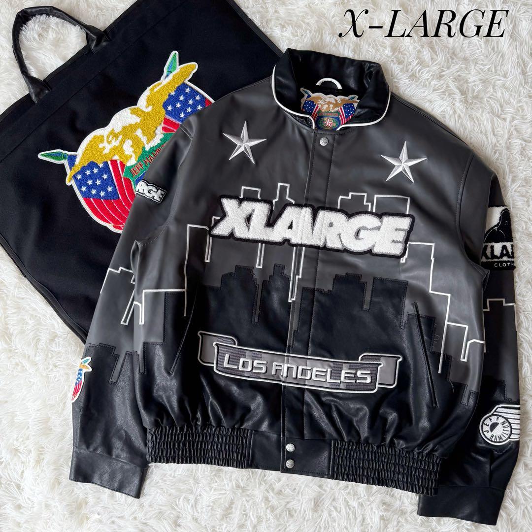 希少 XLARGE⭐︎ジェフハミルトン ジャケット スタジャン レザー 収納