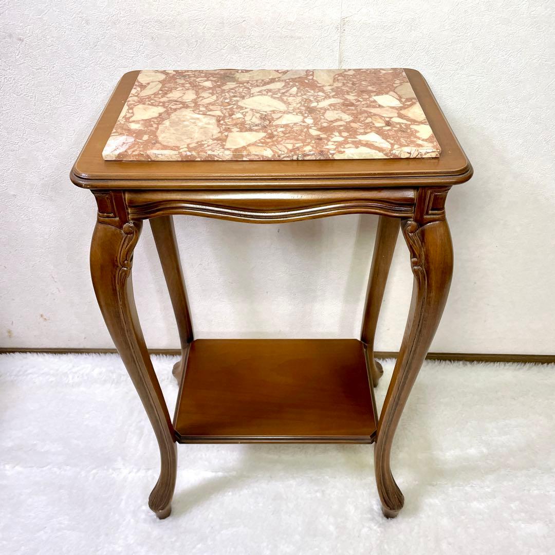 大理石 コンソールテーブル ナイトテーブル 花台 飾り台 イタリア家具