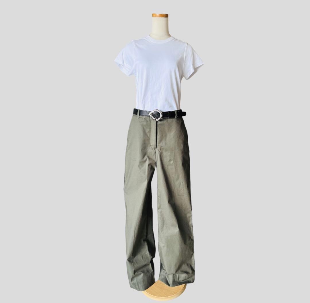 今期 3.1フィリップリム ノータック コットン パンツ 4 カーキ ARMY