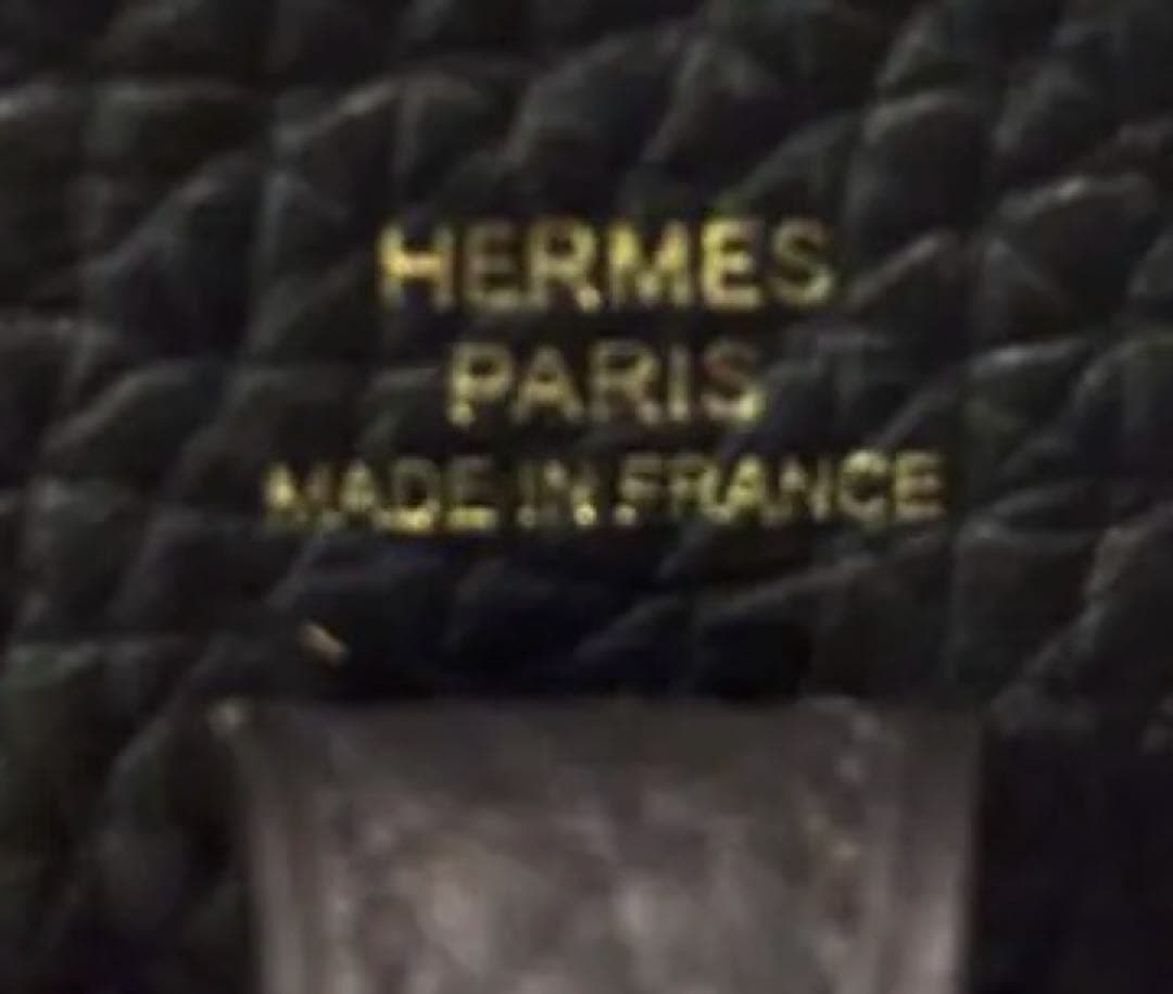 ミニエヴリンノワール黒× G金具ロングストラップ110cm HERMES - メルカリ