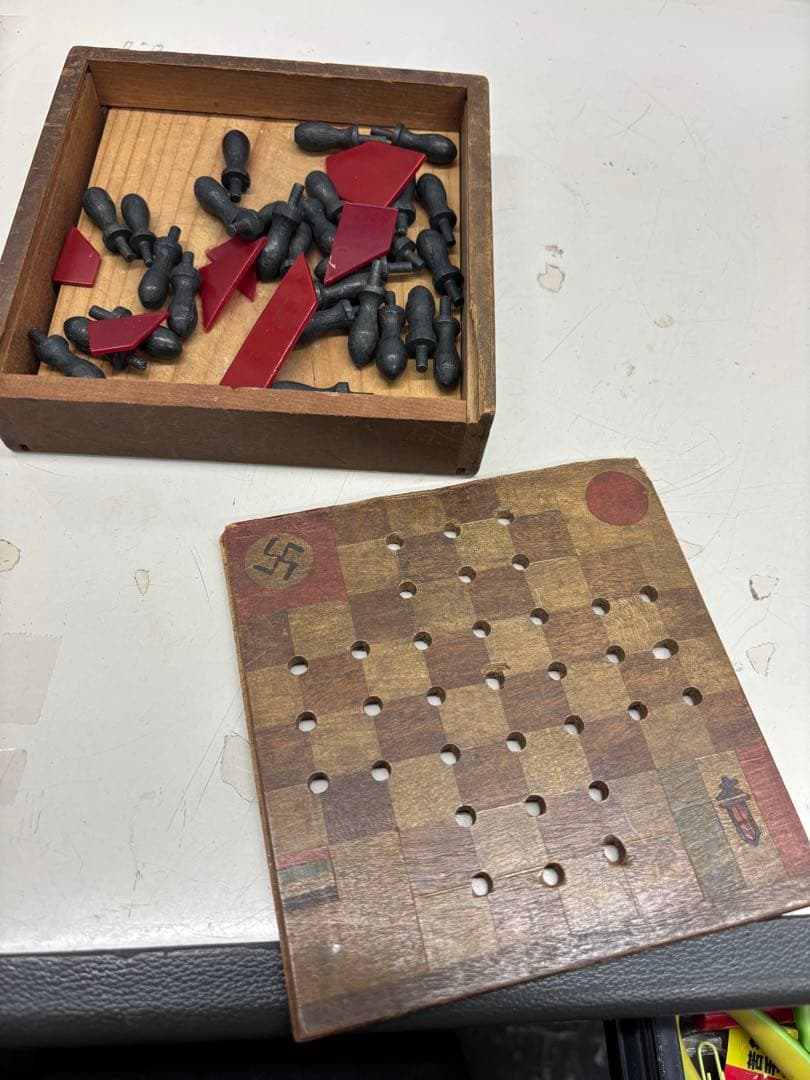 N9886【アンティーク】戦時中のゲーム 木製 おもちゃ