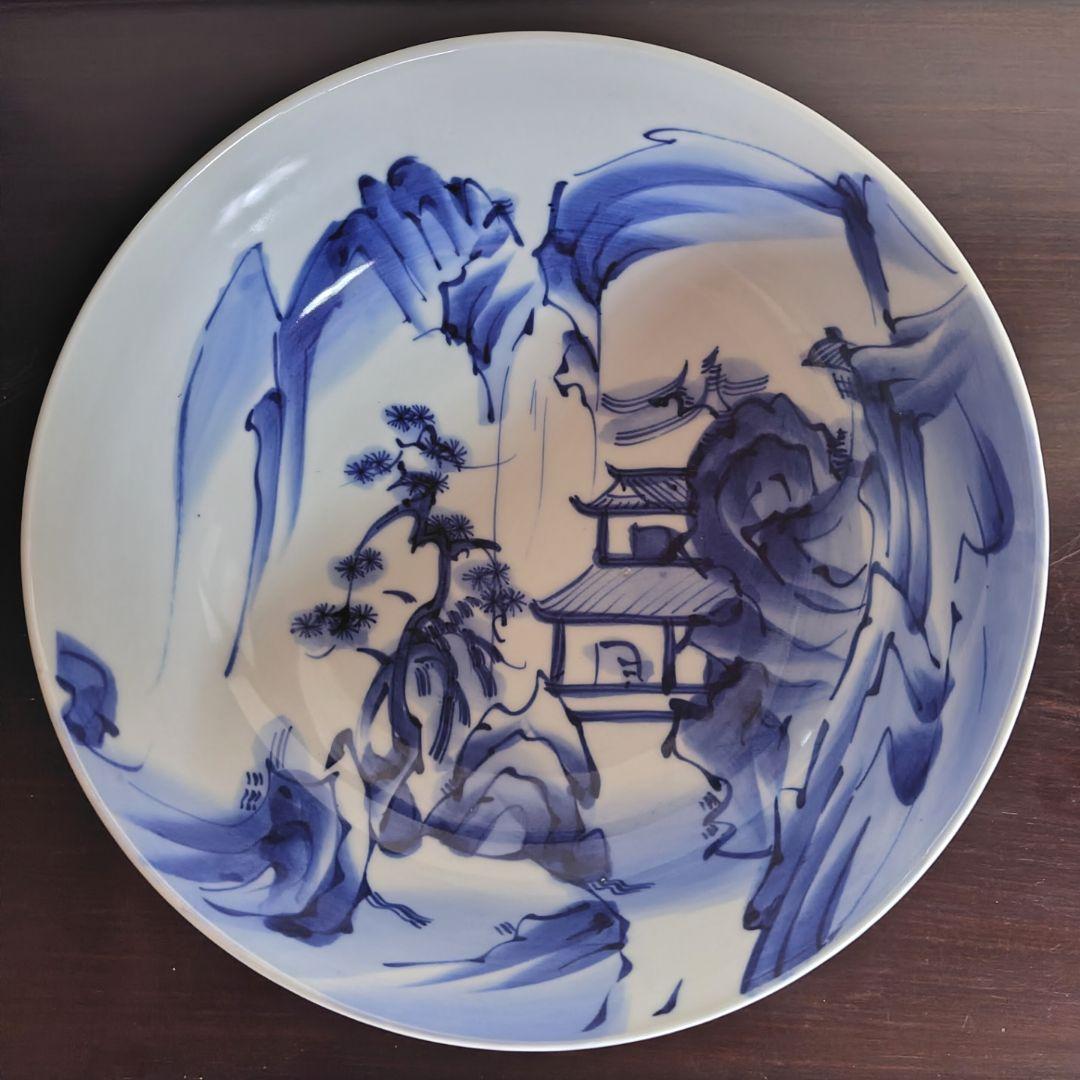 古伊万里 染付 手描き 山水 鉢 大中小3つ アンティーク レトロ 冬 春