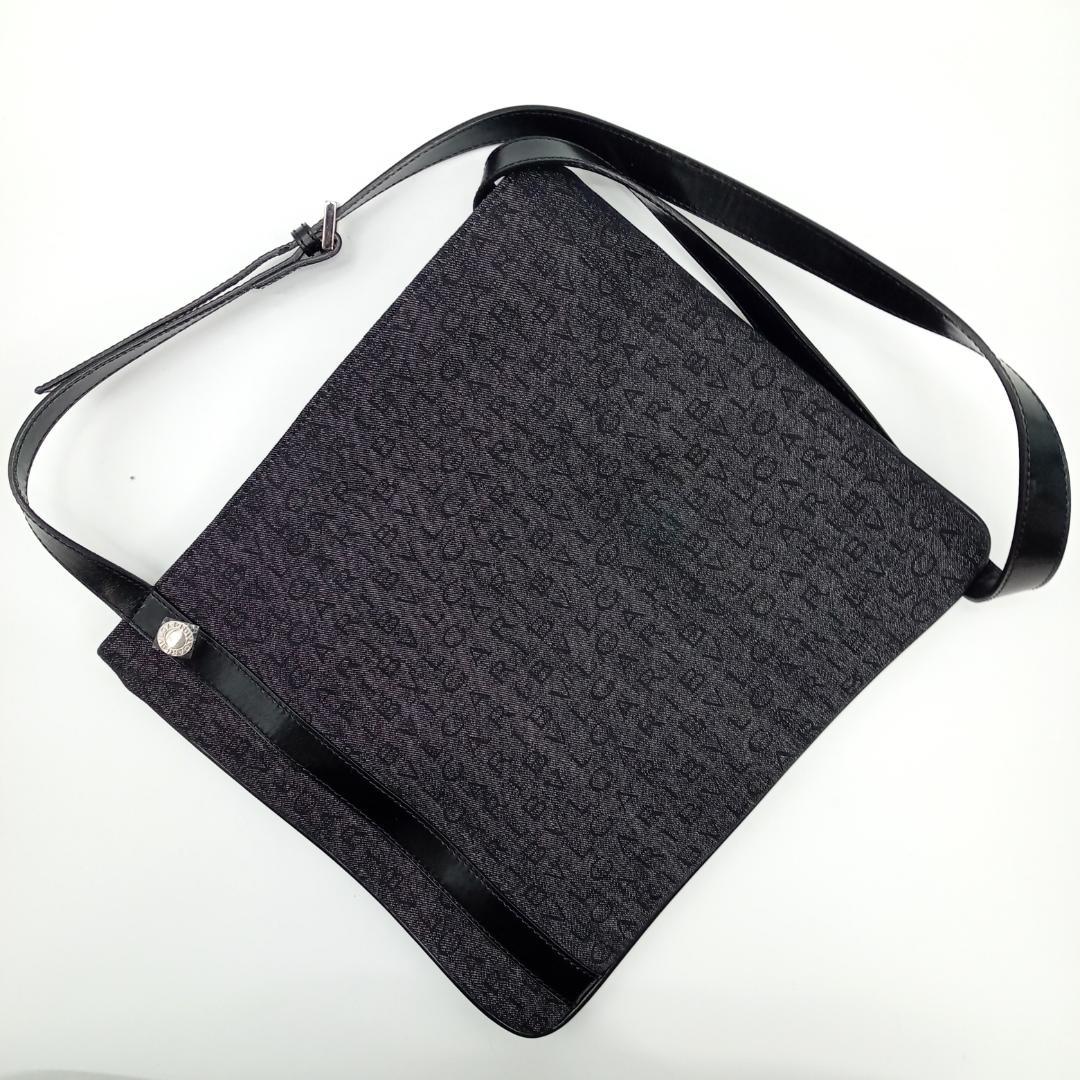 極美品✨ブルガリ ロゴマニア デニム ショルダーバッグ ダークグレー