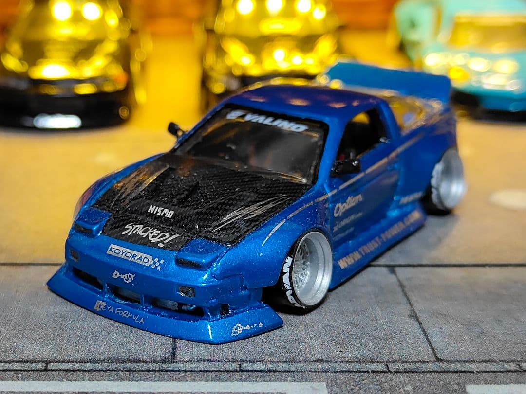 ホットウィールカスタム 日産 180sx フルエアロ ドリ車 深リムトミカ