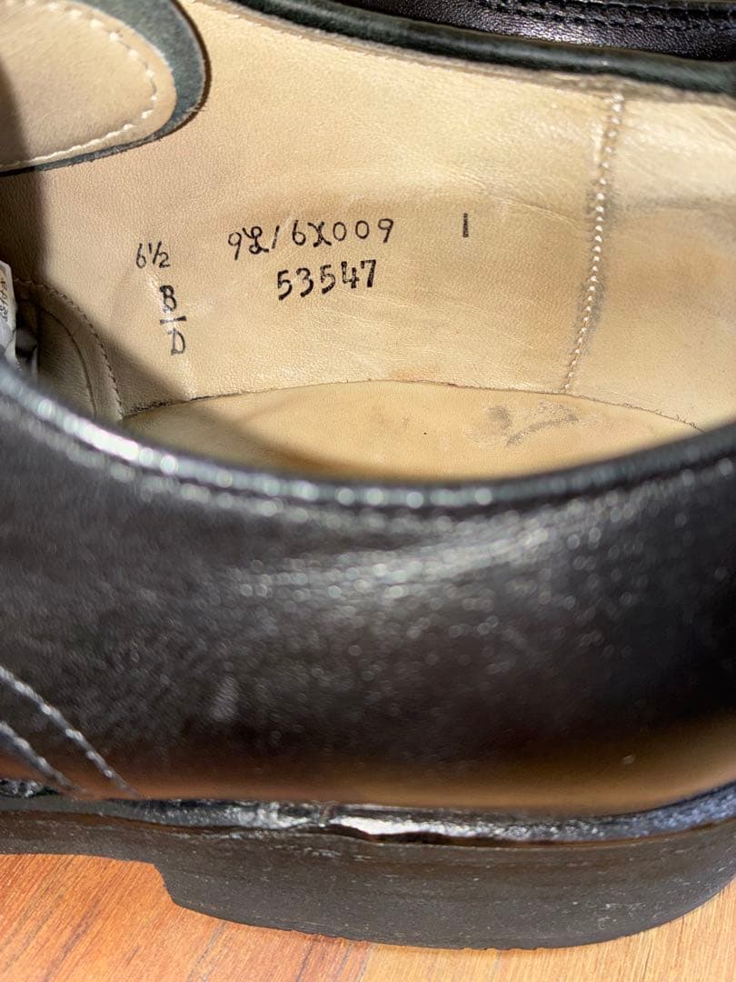 【6.5D】オールデン プレントゥー 53547 黒 カーフ ドレスラバーソール