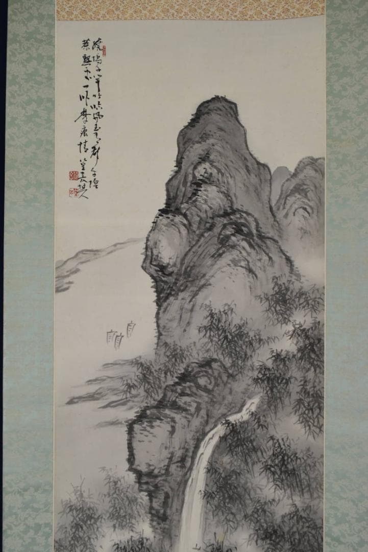 真作】篁岳/江山竹林幽居図/掛軸/名家伝来/AA-909 - メルカリ